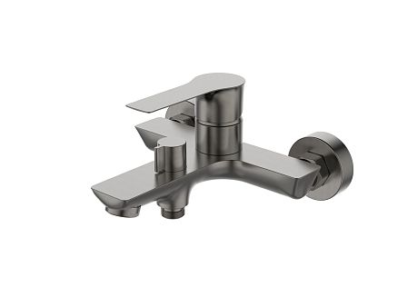Смеситель LINE Gun metall для ванны с коротким изливом, AV3131GM графит AVRORA