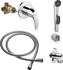 Гигиенический набор POLARA 1488, хром (смеситель, гиг. душ, держатель, шланговое подсоединение)