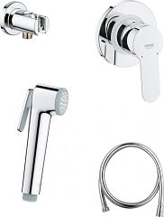 Комплект гигиенический BAUEDGE со встраиваемым смесителем, лейка хром, (124898) хром