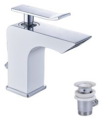Смеситель CONTEST для умывальника монолитный, хром/белый (LM5806CW)