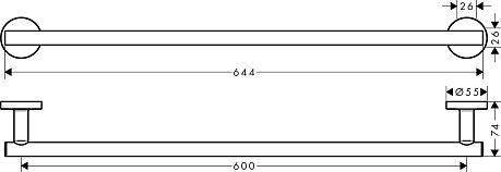 Полотенцедержатель LOGIS UNIVERSAL 41716000 хром 644 мм