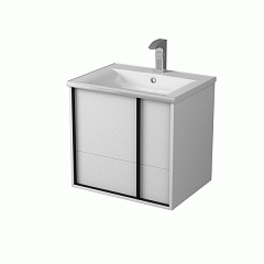 Тумба РИВЬЕРА 60 подвесная [58,6*45*55] 1A238801RVX20 с умывальником VICTORIA-N [60*46]*