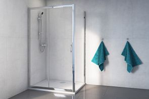 Душевое ограждение ACTIMA 201 [120*90/190] профиль хром, стекло прозр, EasyClean (дверь+бок. стенка)