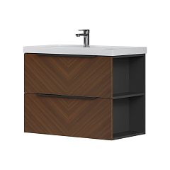 Тумба EQUIL FOREST 80 tpFOREST80.2Y-31, орех с умывальником 9080TL