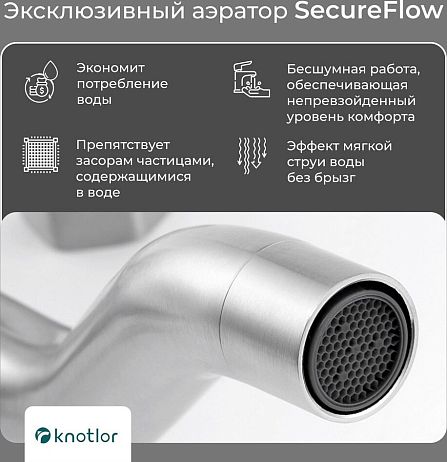 Душевая система STREAMLINE SS-06 с верхним душем и смесителем для ванны, матовая сталь, KNOTLOR