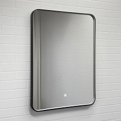 Зеркало СИРИУС 60 [60*80] LED-подсветка, сенсор черная алюминиевая рама