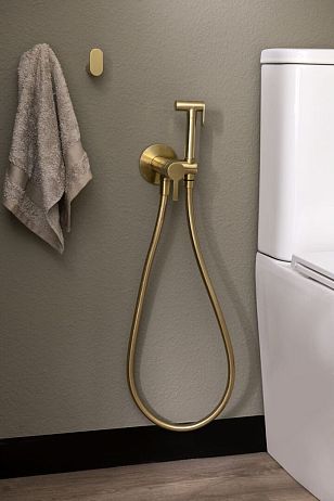 Гигиенический душ DRAKO 336801WCOC встраиваемый с магнитным клапаном и латунной лейкой, золото