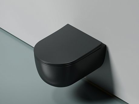 Унитаз MODENA Rimless CN6063MDH подвесной, темный антрацит матовый  крышка/сиденье микролифт*