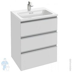 Тумба VOX [60*46] EB2050-RA-G1C белая эмаль, 3 выдвижных ящ., встроен. руч. с умыв.VOX EXAF112-Z-00*