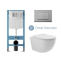 Комплект TECNICA Novo инсталляция QUADRADO,панель хром,унит.подв.торнадо OVOT2110