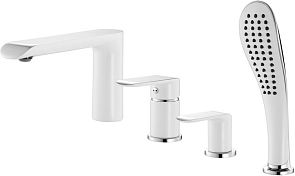 Смеситель CALIPSO для ванны, врезной 4 отверстия хром/белый (CALSB42i07)*