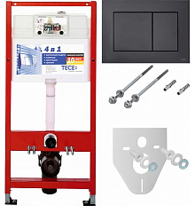Система инсталляции TECE 4в1 K400407/K440407 для унитаза h=112 (рама+бачок,крепл.,звукоиз.,кн.)Чёрн