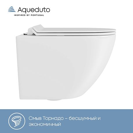 Унитаз OVO Tornado Daily подвесной безободковый OVOTD2210 [490*360*340] крышка/сиденье микролифт