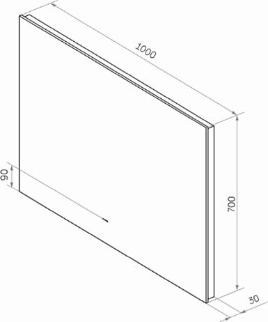 Зеркало TREZHE LED [100*70] с бесконтактным сенсором, тёплая подсветка (ЗЛП316)*