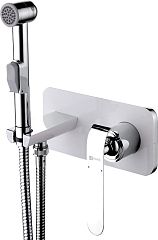 Смеситель MELANGE встраиваемый с гигиеническим душем, хром/белый (LM4919CW)