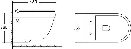 Унитаз CORSA [48,5*35,5*36.5] безободковый VT1-26 крышка/сиденье тонкое плавное закрытие