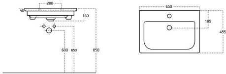 Тумба ARMONIA maximo  65 [65*45.5] белый лак с раковиной Гармония  2 ящика (8404.1100+640214) 