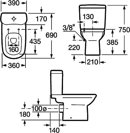 Унитаз GIRALDA (342466, 341469, ZRU9000047) крышка/сиденье плавное закрытие