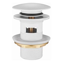 Донный клапан для раковины BELZ BX01-8, с переливом, белый 1/4"