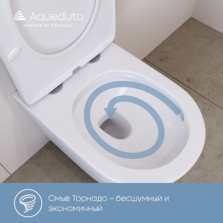 Унитаз CONE подвесной безободковыйТорнадо CONT2120[520*360*335]крышка/сиденье микро-фт,белый 
