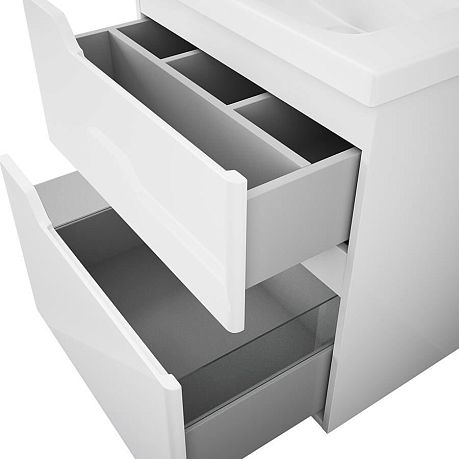 Тумба ARMONIA maximo  65 [65*45.5] белый лак с раковиной Гармония  2 ящика (8404.1100+640214) 