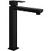 Смеситель GRAZIA  для умывальника 21PZ205LL высокий, без донного клапана, чёрный матовый PVD~