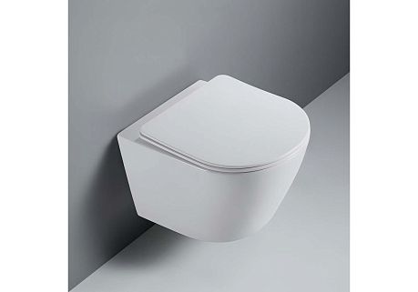 Унитаз ЛИБЕРТИ  [500*360*350] AQ1999T-00 безободковый, (торнадо), крышка/сиденье микролифт 