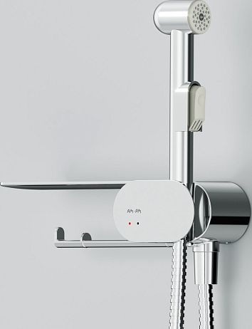 Гигиенический набор LIKE (смеситель, ручной душ, полка) F0202600 хром