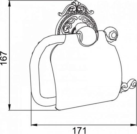 Бумагодержатель HAYTA с крышкой бронза (13903-4)*