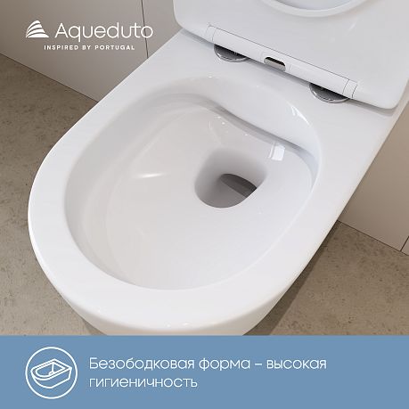 Унитаз OVO подвесной безободковый OVO0110 [525*360*320] , крышка/сиденье микролифт,белый глянцевый*