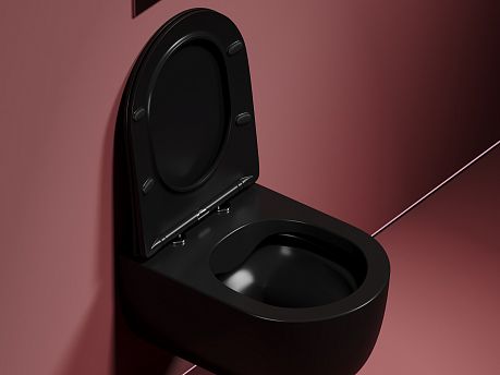 Унитаз MODENA Rimless CN6063MB подвесной, чёрный матовый крышка/сиденье микролифт*