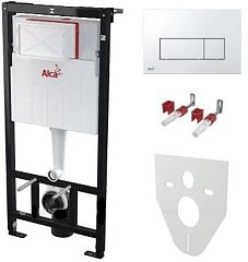 Система инсталляции AM101/1120 4в1 кнопка M571 хром, прямоугольная, шумоизоляция, крепления