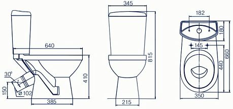 Унитаз КОМФОРТ напольный, белый, крышка/сиденье пластик
