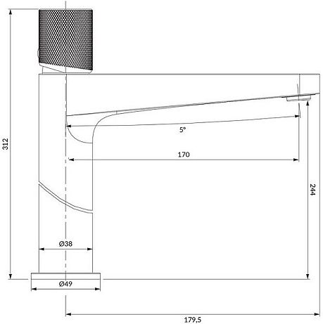 Смеситель COUNTOUR CT8012GLB брашированное золото