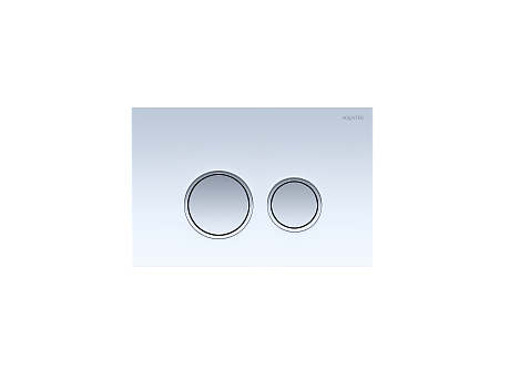 Кнопка смыва KDI-0000028 (006E1) белый, закаленное стекло (клавиши круглые, ободок хром) AQUATEK