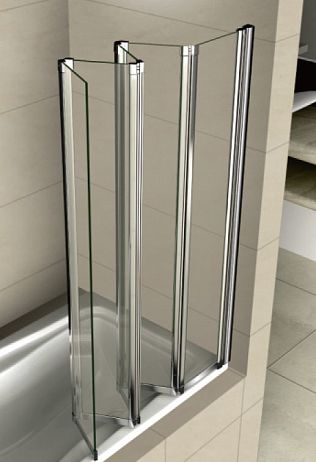 Шторка на ванну RGW SC-22 складная 5 ств.(150*122) стекло зак. 4 мм Easy Clean, проф хром 