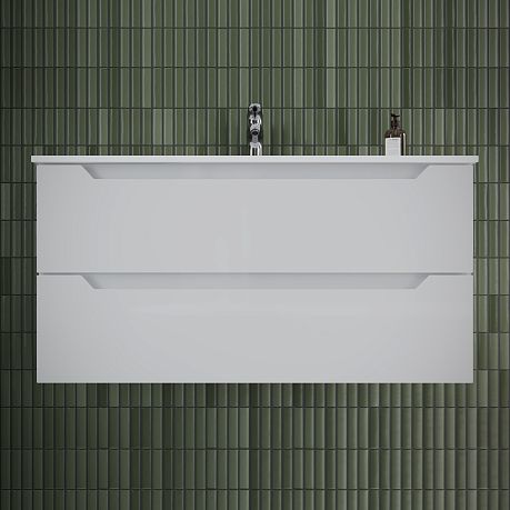 Тумба NORMA 2.0 подвесная 2 ящика, белый глянец NR2.0100W, умывальник Element 1010х465х180мм CN7013*