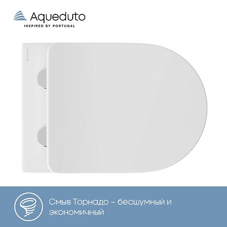 Унитаз OVO Plus подвесной безободковый Торнадо OVOT0210 [520*365*350]крышка/сиденье микролифт,бел**