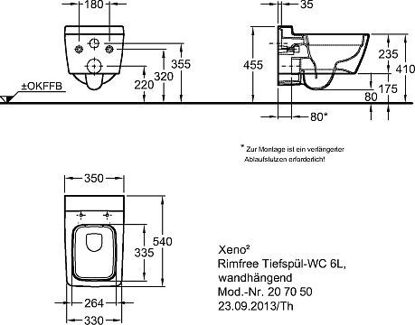 Унитаз XENO2 Rimfree [35*54] подвесной крышка/сиденье плавное закрытие (F207050000, F577050000)