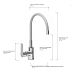 Смеситель KITCHEN для кухни с высоким гибким изливом AV9002G, серый AVRORA