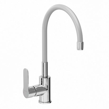 Смеситель KITCHEN для кухни с высоким гибким изливом AV9002G, серый AVRORA