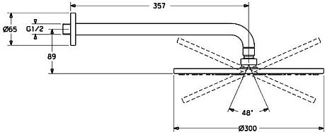 Верхний душ  HANSA Viva 300 мм 44260300, хром