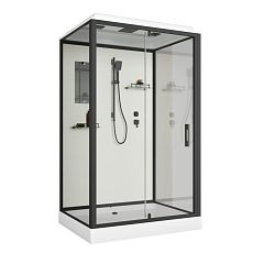 Душевая кабина Niagara Standart ST120/90/15Q/BL [120х90х215] поддон 15см,распашная,проф.черный