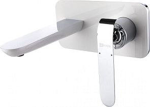 Смеситель MELANGE LM4926CW для умывальника встраиваемый, хром/белый*