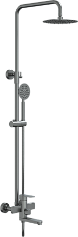 Душевая система STREAMLINE SS-10 с верхним душем и смесителем для ванны, матовая сталь, KNOTLOR