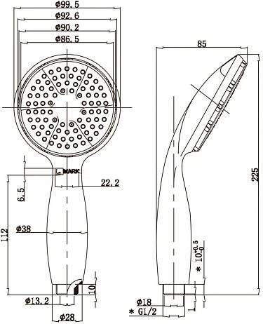 Душ ручной LEMARK хром (LM8001C)
