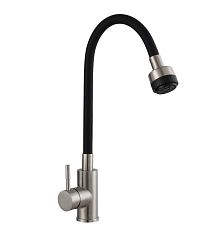 Смеситель KITCHEN для кухни AV9001S с гибким изливом, цвет нержавеющая сталь