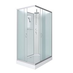 Душевая кабина Niagara Classic NG-43085-14QBK [100х80х210] низкий поддон 13 см, профиль хром матовый