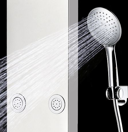 Душевая панель ALVARO BANOS VALENCIA V2 Blanco (170*22) г/м 6 фор., бел., руч. душ, троп. душ, излив
