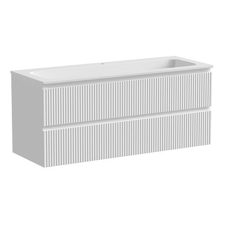 Тумба SNOB T Bianco120 подвесная 2 ящика, матовая SNR120W умывальник Element CN7017 [1210*457*137]*